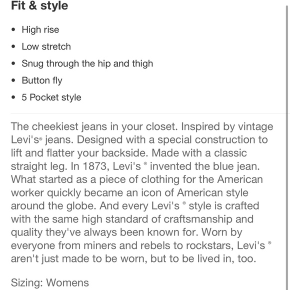 NWT! Levi’s high rise wedgie straight cropped jeans - Short length - Picture 7 of 7